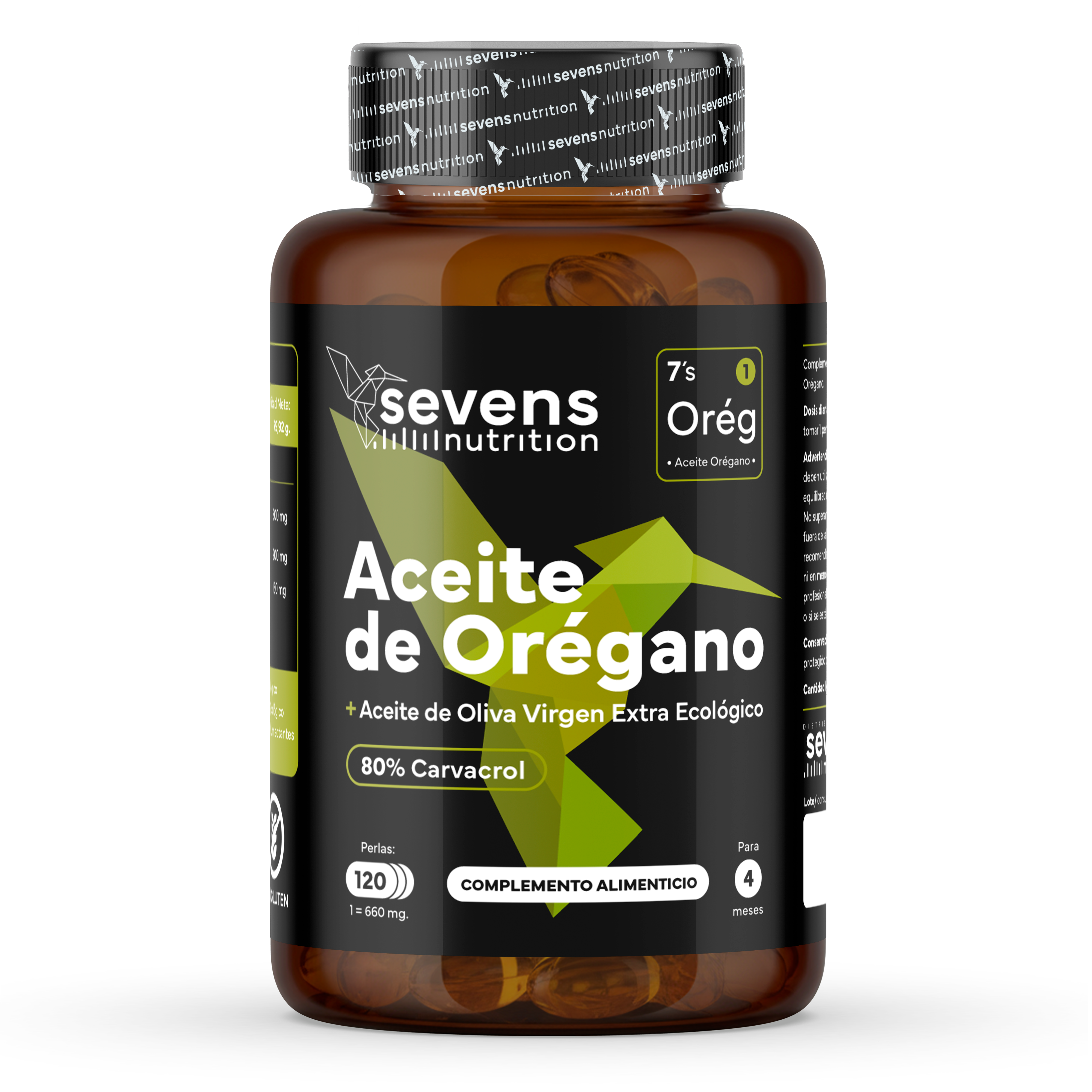 Comprar Aceite de Orégano con AOVE ecólogico y 80% carvacrol de Sevens Nutrition