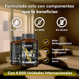 Vitamina D3 y K2 4000 UI + 200 µg de Vitamina K2 MK7 con Aceite de Oliva Virgen Extra – Alta Biodisponibilidad de MK 7
