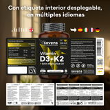 Vitamina D3 y K2 4000 UI + 200 µg de Vitamina K2 MK7 con Aceite de Oliva Virgen Extra – Alta Biodisponibilidad de MK 7