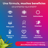 Complejo Multivitamínico Completo Con Biotina, Hierro, Magnesio y Zinc-Para Hombre y Mujer con Minerales y Ginseng - 365 Comprimidos