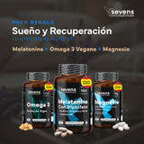 Pack Sueño y Recuperación Incluye  Melatonina + Magnesio + Omega 3 Vegano
