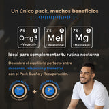 Pack Sueño y Recuperación Incluye  Melatonina + Magnesio + Omega 3 Vegano