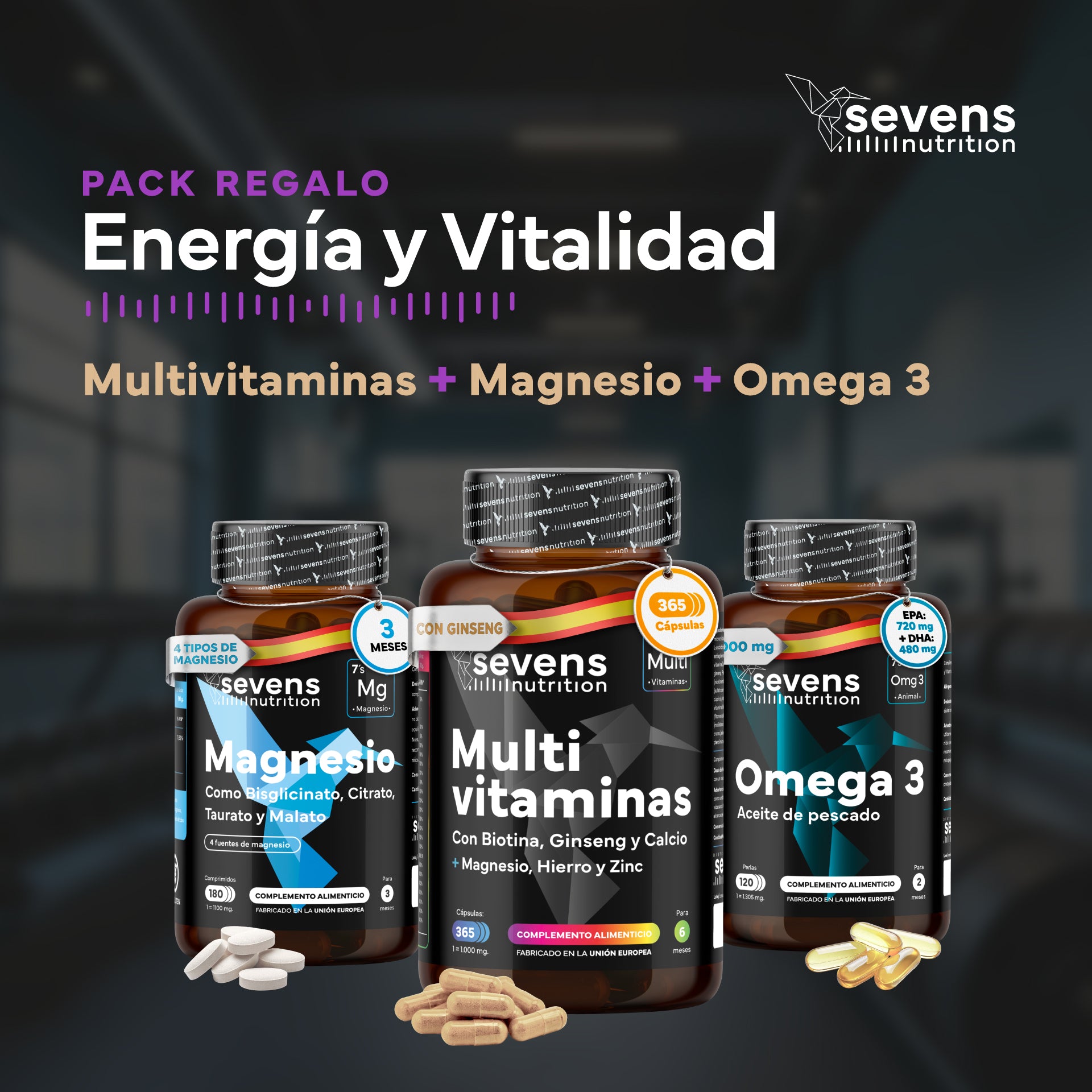 Inograf Pack Pack Energía y Vitalidad. Incluye Multivitaminas + Omega 3 Pescado + M ...
