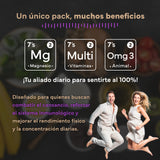 Mamá Activa - Pack Energía y Vitalidad. Incluye Multivitaminas + Omega 3 Pescado + Magnesio
