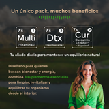 Pack Detox Incluye Cardo Mariano + Cúrcuma  + Multivitaminas