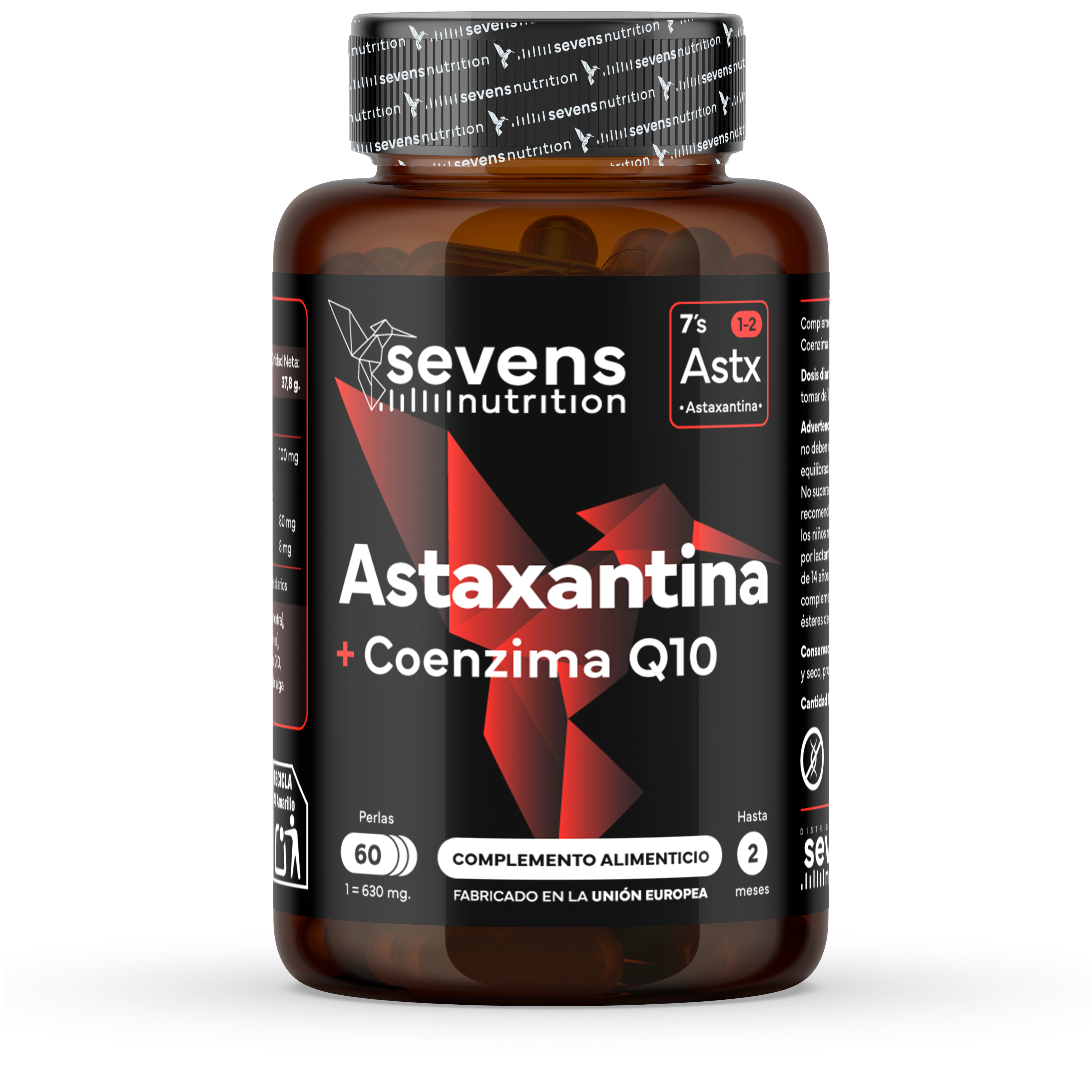 Astaxantina Sevens Nutrition, antioxidante natural para proteger las células.