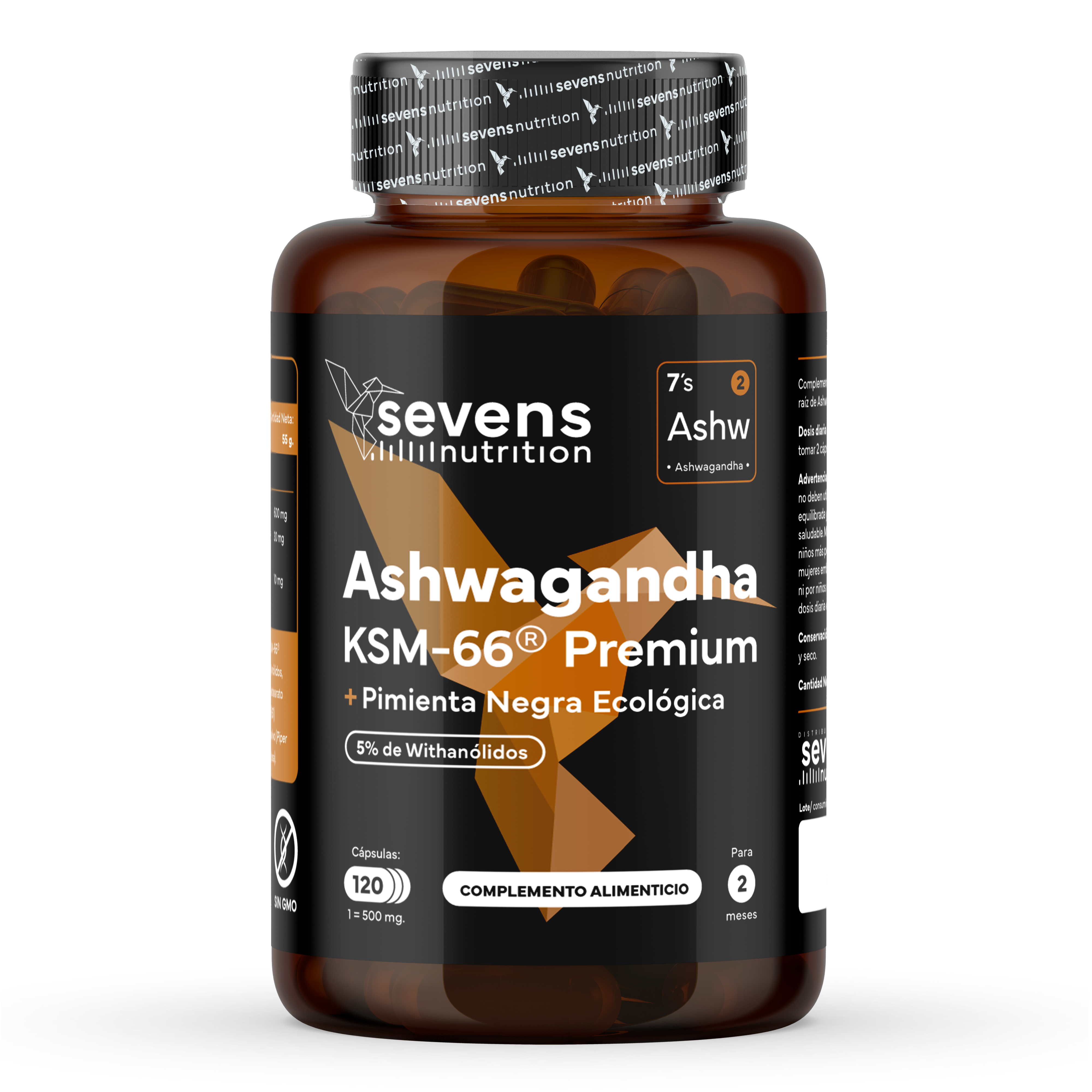 Ashwagandha Sevens Nutrition, suplemento natural para el estrés y la calma