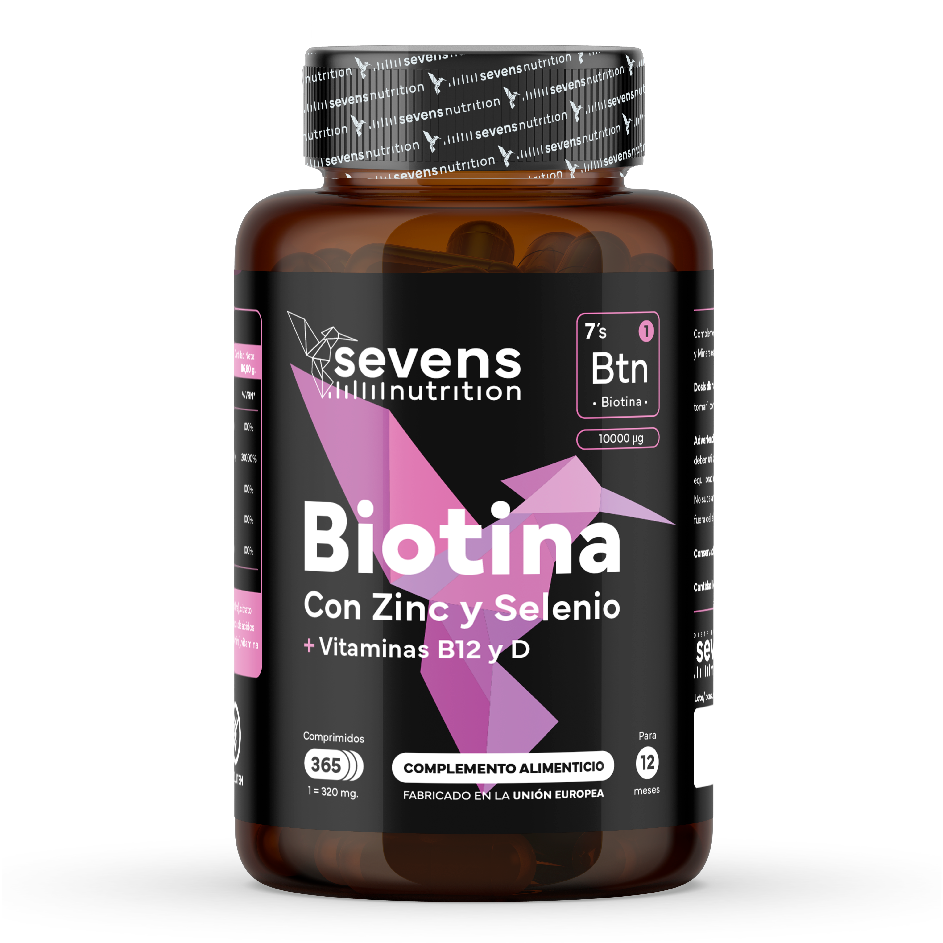 Comprar biotina Sevens Nutrition, suplemento natural para cabello, piel y uñas