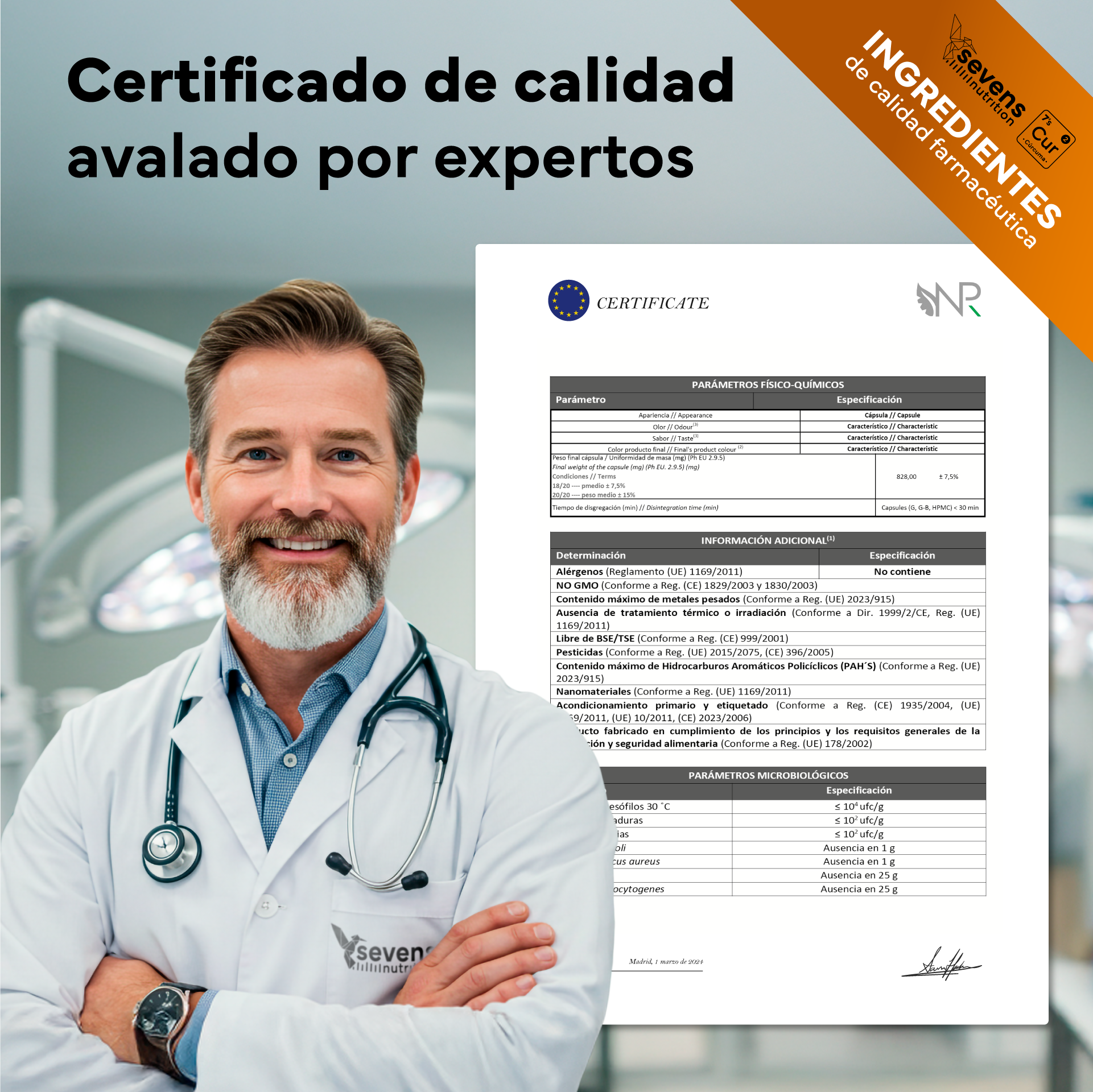 Cúrcuma BIO Sevens Nutrition, mezcla de extractos naturales ecológicos