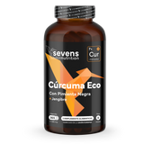 Cápsulas de cúrcuma ecológica Sevens Nutrition con jengibre y pimienta negra