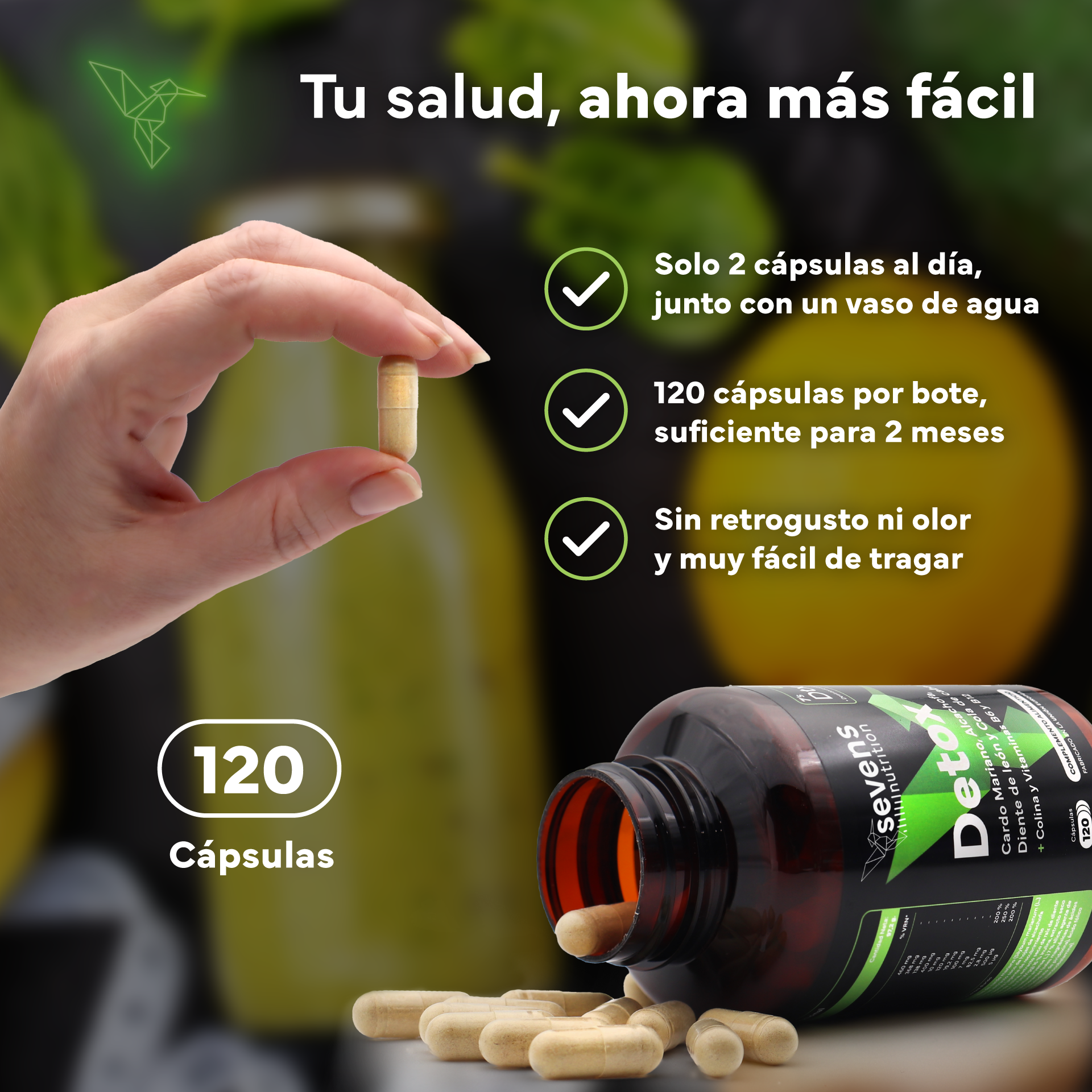 Fórmula detox en cápsulas para cuidar el hígado y la digestión