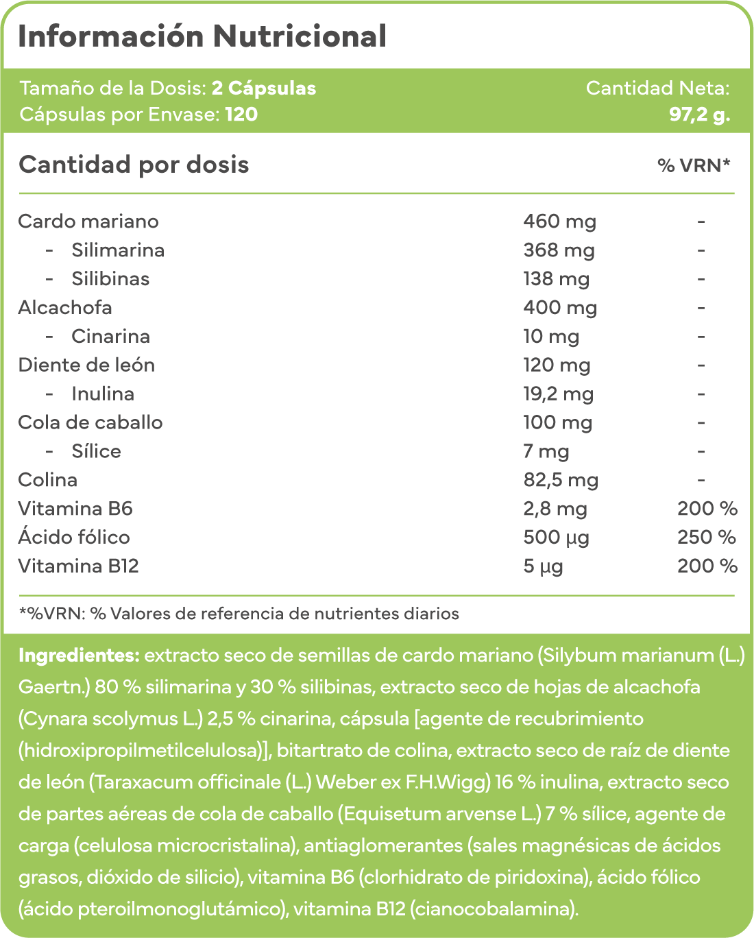 Rutina detox con extractos vegetales depurativos Sevens Nutrition