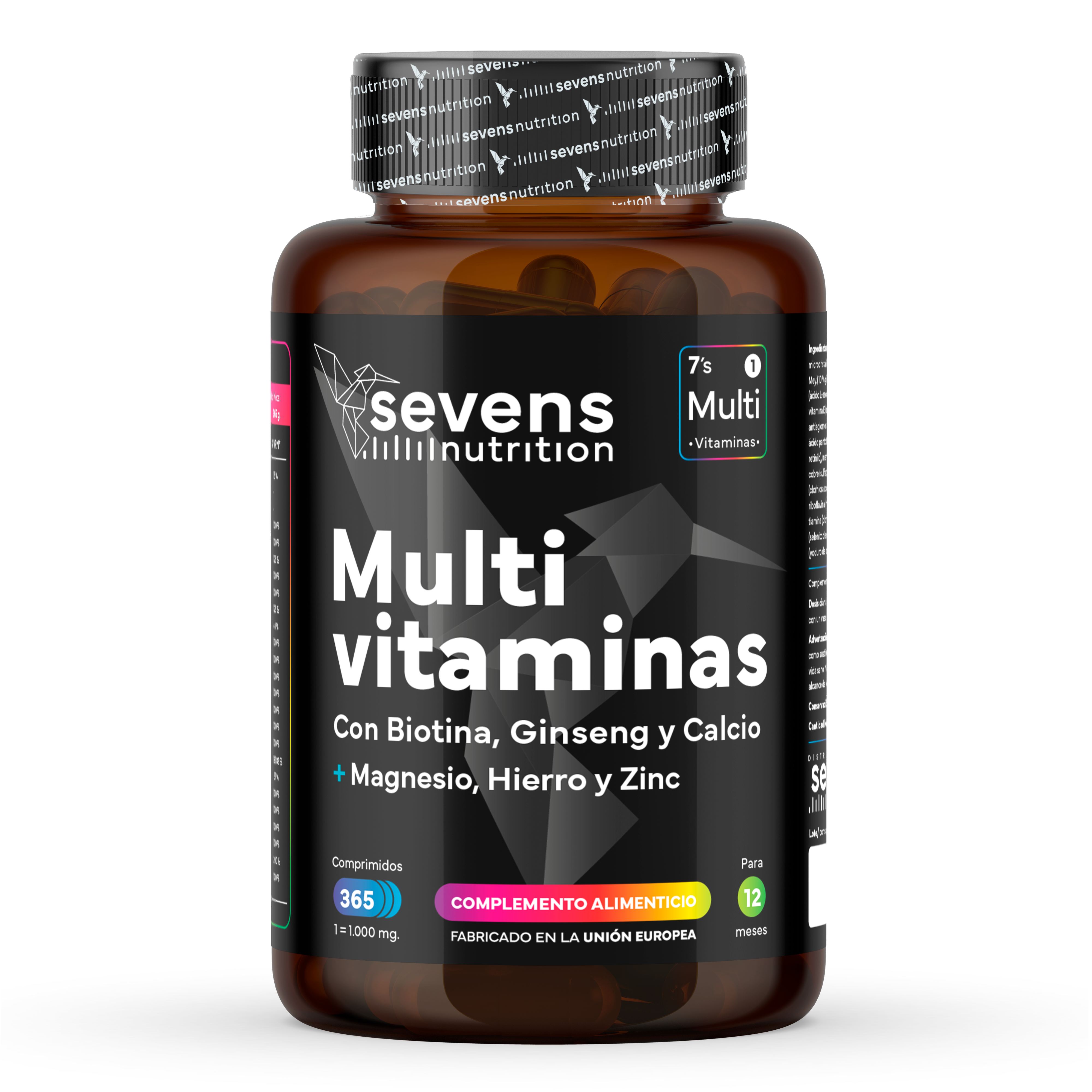 Multivitaminas Sevens Nutrition con vitaminas y minerales esenciales