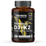 Vitamina D3 + K2 Sevens Nutrition en cápsulas softgel con aceite de oliva