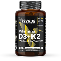Vitamina D3 + K2 Sevens Nutrition en cápsulas softgel con aceite de oliva