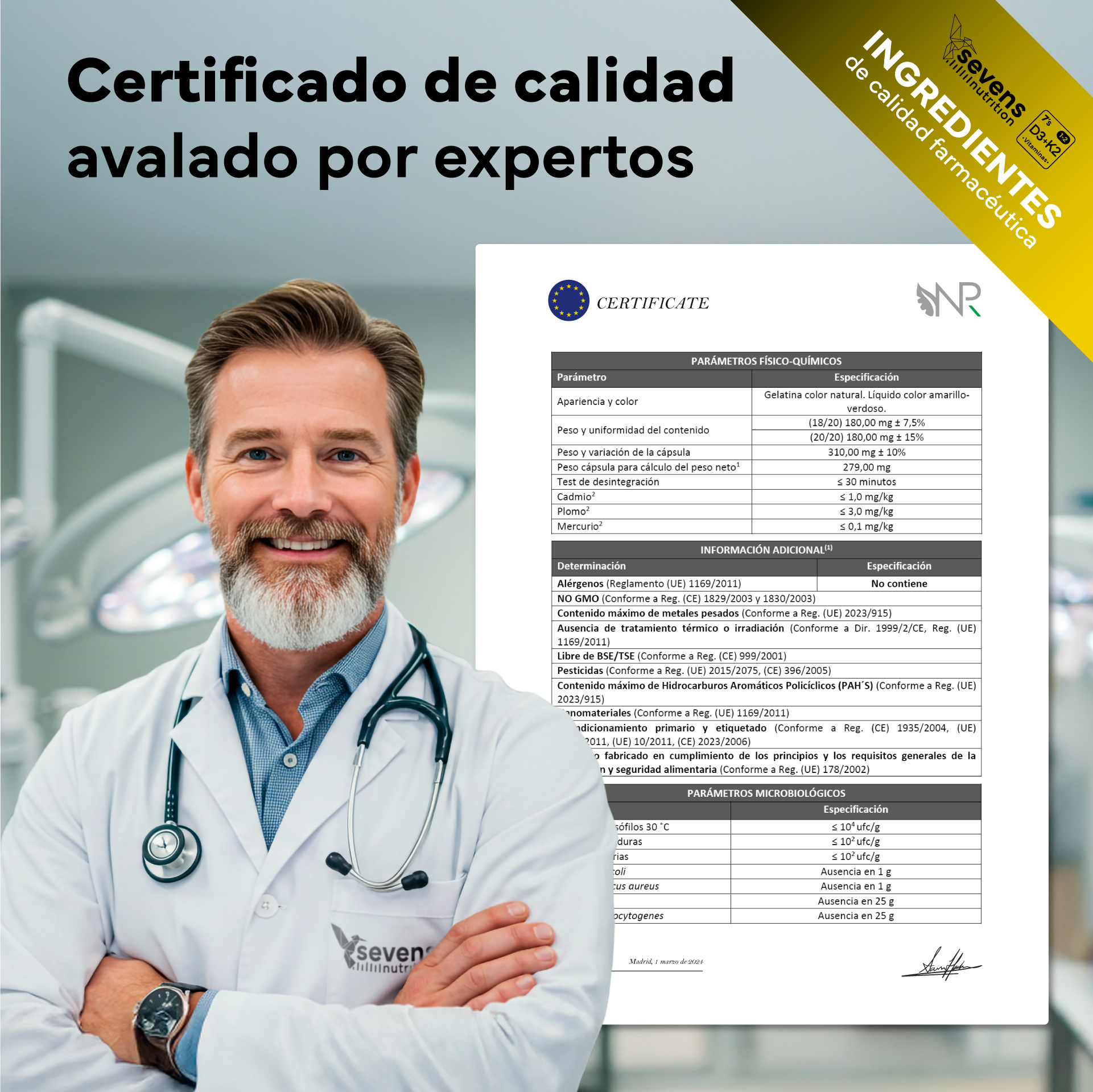 Softgel natural con vitamina D3 2.000 UI y K2 menaquinona-7