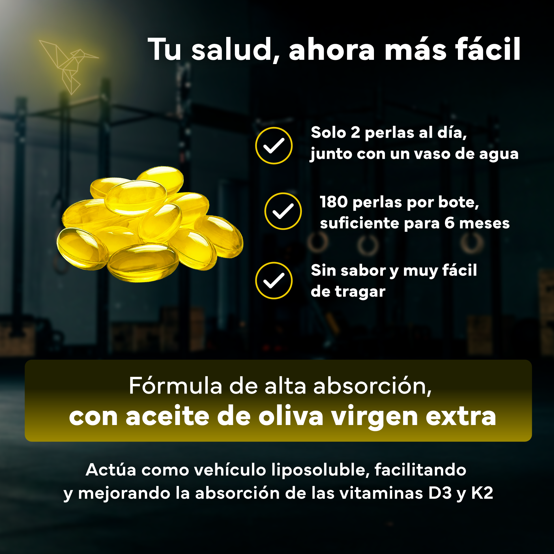 Vitamina D3 + K2 Sevens Nutrition para mantener niveles óptimos de vitamina D